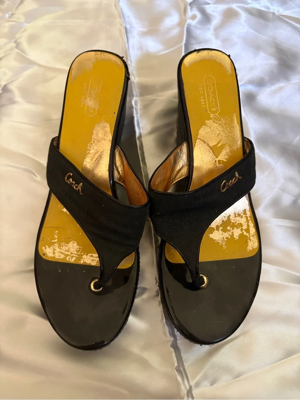 Coach black wedge